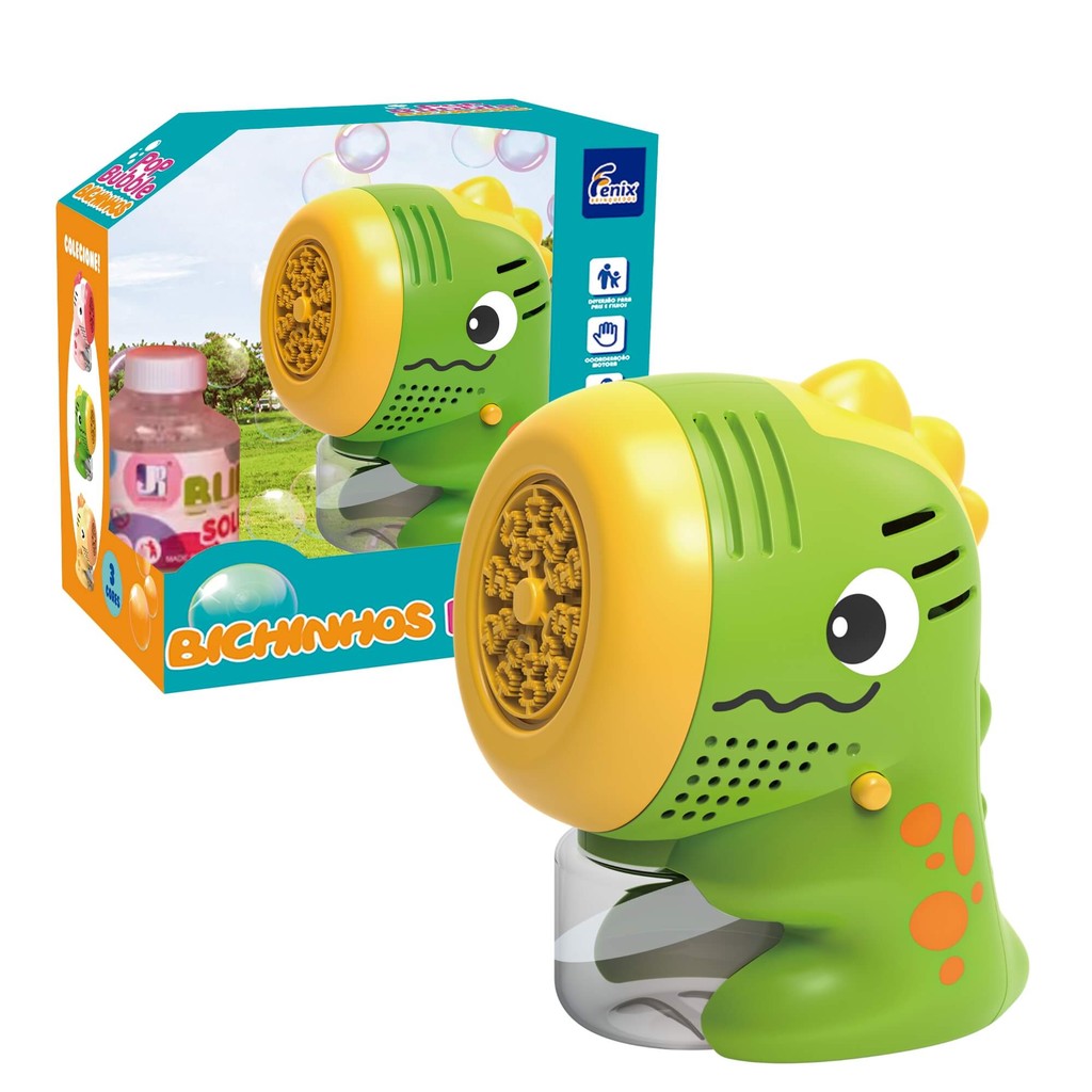 Brinquedo Infantil Máquina Pop Bubble Animal Dinossauro Verde Fenix - POP-303V em Oferta na Shopee