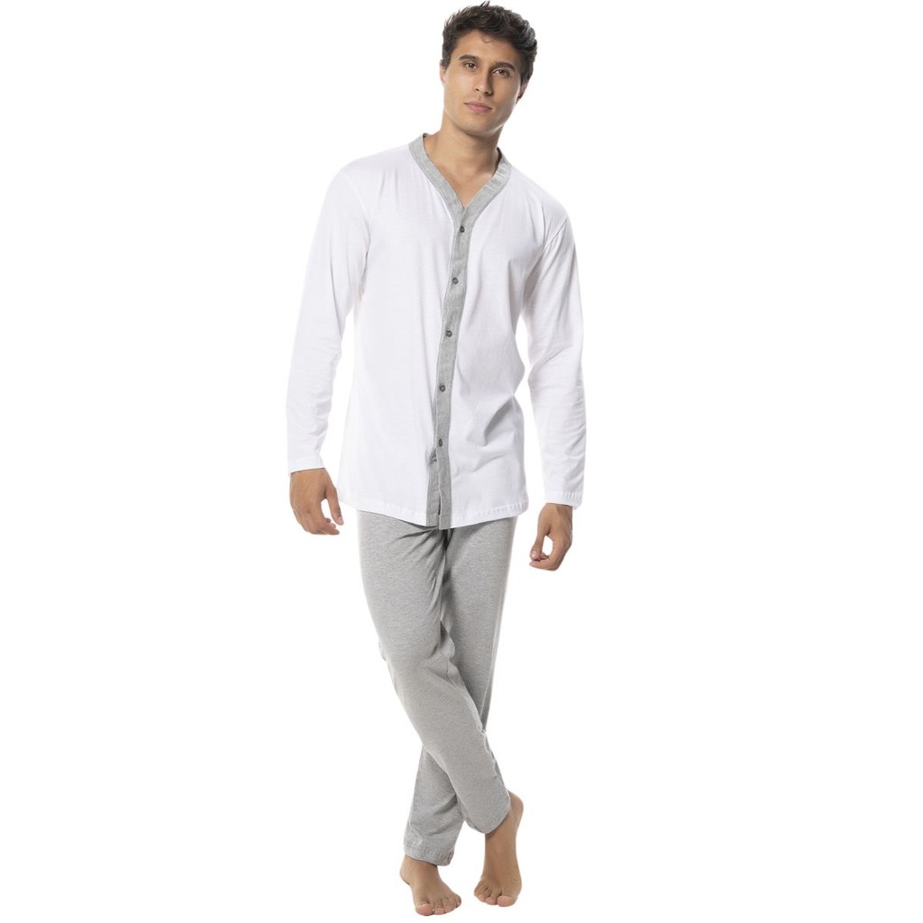 Pijama Plus Size Masculino Adulto Keeper Frio Inverno Longo 100% Algodão