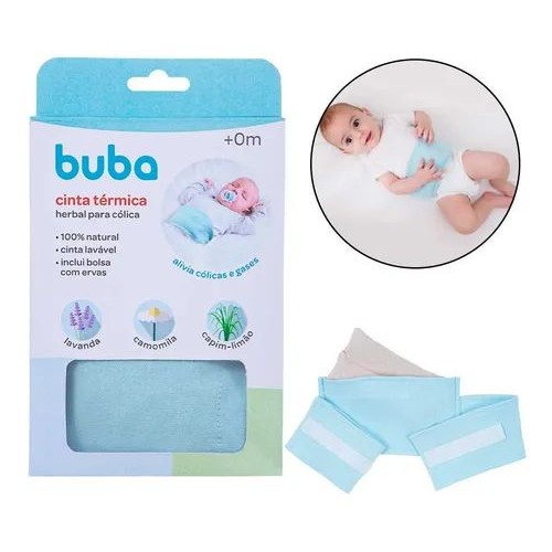 Cinta Térmica Herbal para Cólica Azul - Buba em Oferta na Shopee