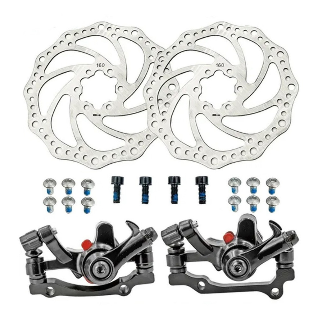 Kit Freio A Disco para Bicicleta 160mm Pastilhas Parafusos MECANICO em Oferta na Shopee