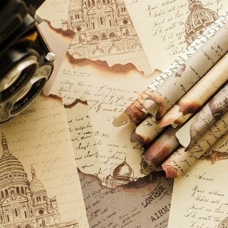 30 Peças De Papel Envelhecido Com Borda Queimada , Vintage Para Scrapbook , Diário , Scrapbooking , Suprimentos Artesana