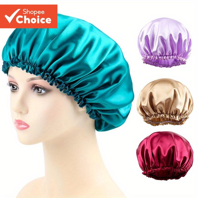 Renda Satin Beauty Round Cap Ladies Satin Shower Cap para Cuidados com o Cabelo em Cozinha Doméstica