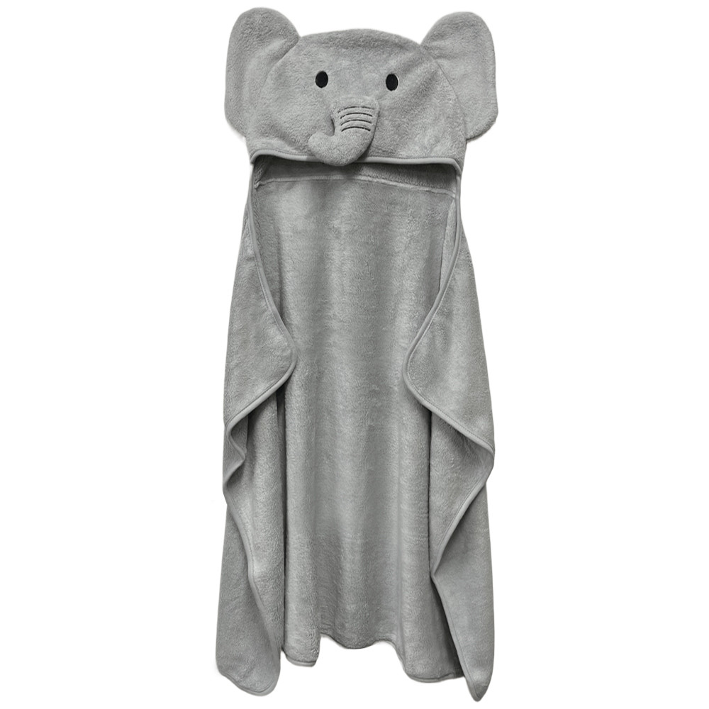 Toalha de Banho com Capuz Comfort Power Sec Elefante Cinza - Laço Bebê