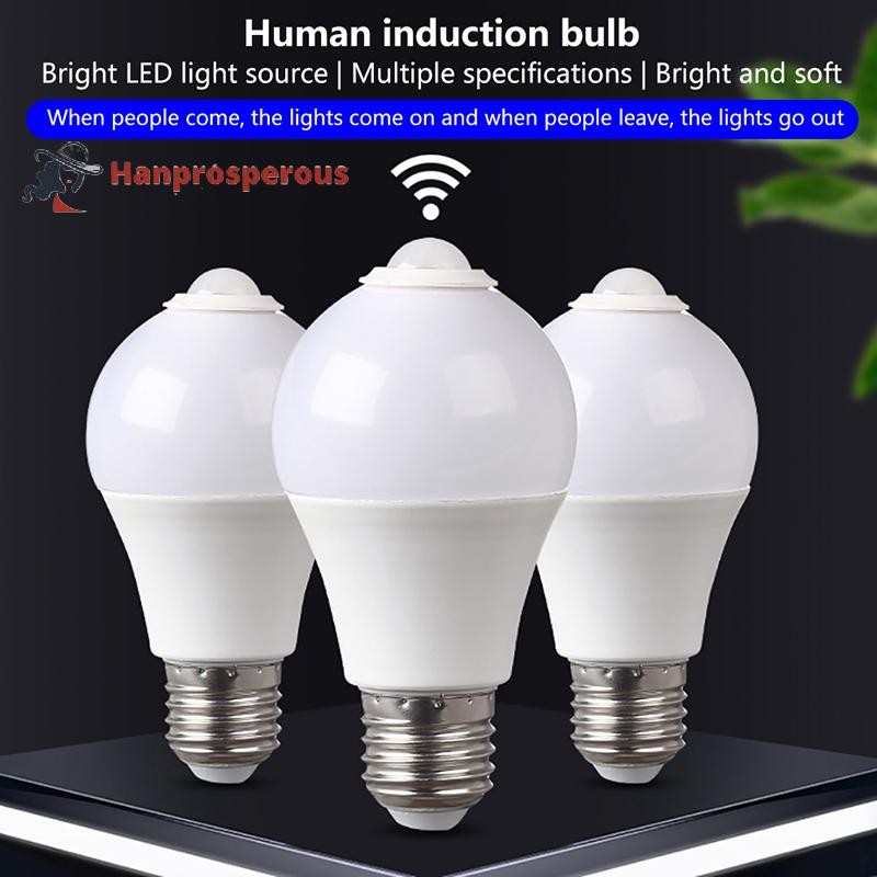 Hanprosperous > E27 PIR Lâmpada Com Sensor De Movimento 5W 9W 15W LED Detector Luz Noturna Bem
