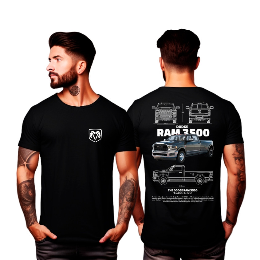 Camiseta Dodge Ram 3500 100% Algodão Unissex Lançamento