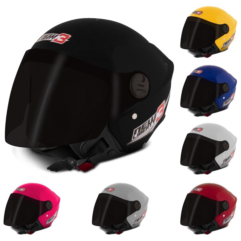 Capacete Para Moto Aberto Masculino e Feminino com Viseira Fumê