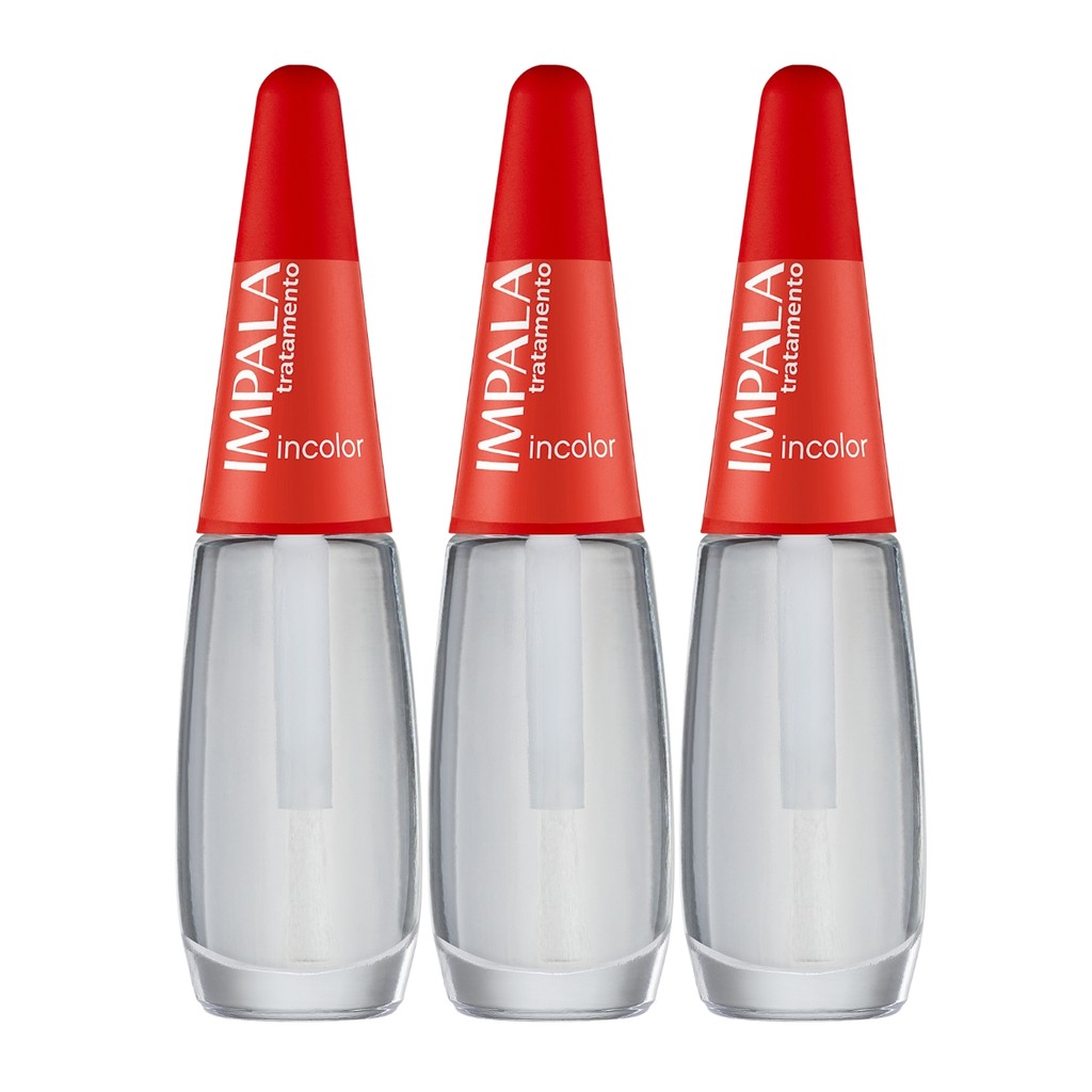 Kit 3 Esmaltes Impala Tratamento Incolor Unhas Manicure em Oferta na Shopee