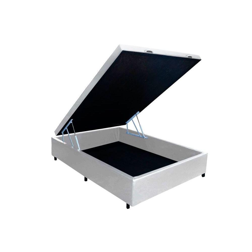 Cama Box Baú Casal Universal Courano White (138x188x35) - Costa Rica em Oferta na Shopee