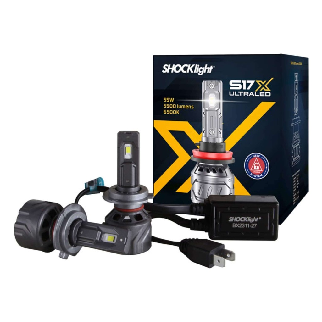 Par de Lâmpadas Ultraled S17X H7 6500K 5500 Lumens 9~18V Shocklight - SLL-170007X em Oferta na Shopee