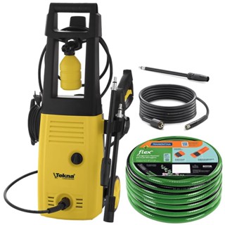 Lavadora de Alta Pressão 1400W Shampoozeira Rodas e Mangueira 10 Metros TEKNA em Oferta na Shopee