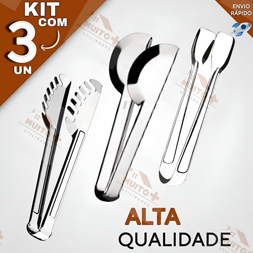 Jogo de Cozinha 3, 2 Ou 1 Peças Pegador Universal Massa e Gelo em Aço Inox Cozinha