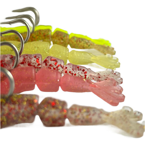 Kit 04  Isca Artificial Camarão Soft Black Pearl 8,5cm C Jig
