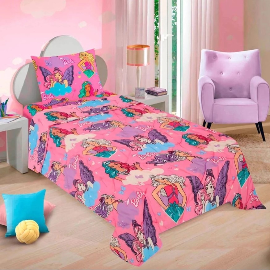Edredom Infantil Solteiro Microfibra - Barbie