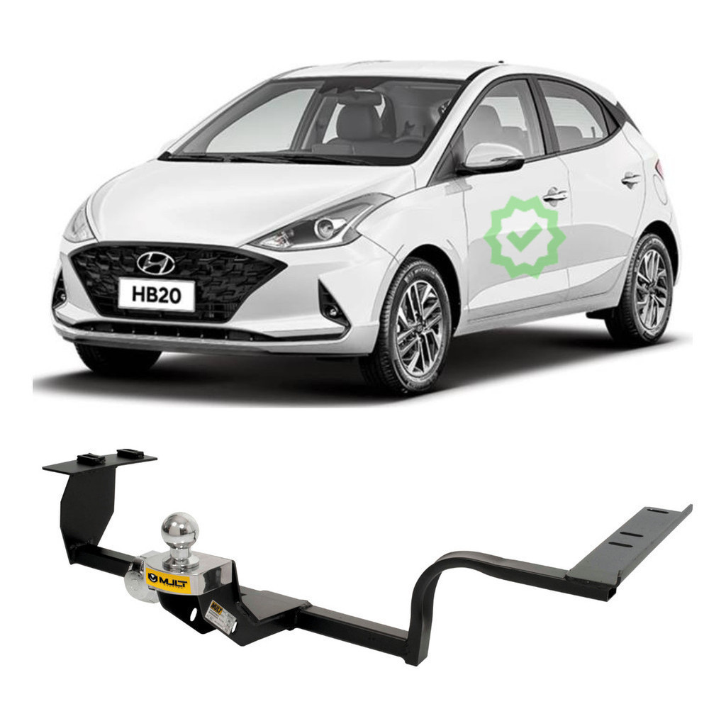 Engate Reboque Hyundai Hb20 Hatch 2020 Até 2024 Fixo 500kg Bom ..