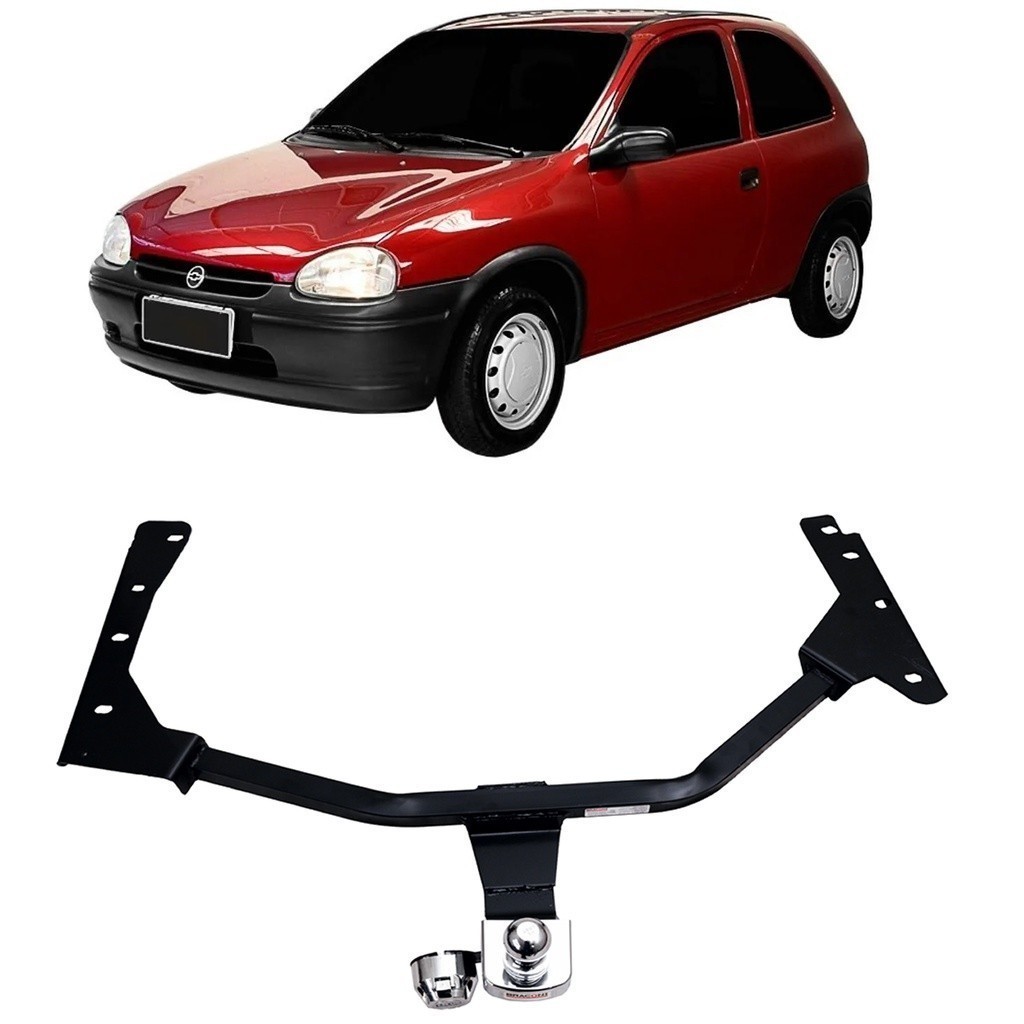 Engate Reboque Fixo Corsa Wind 1993 A 2002 Furo Capacida carga 500kg Aco Resistente Reforçado Reforçado bOM