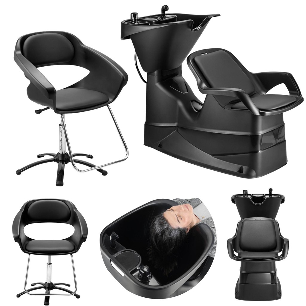 Kit  Lavatorio Cabelo Champ Dompel Cadeira Primma C Garantia - Beauty