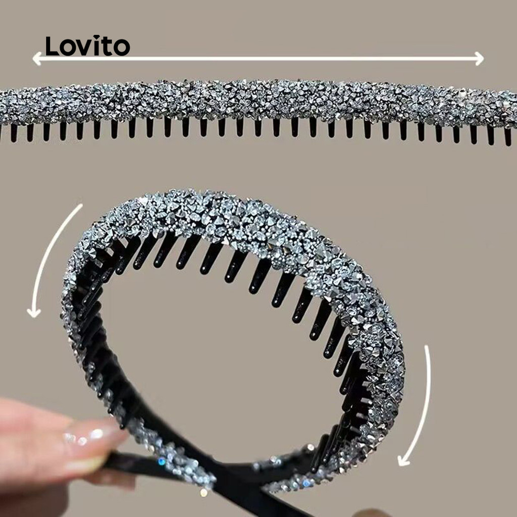 Detalhes do Lovito Faixa De Cabeça Casual Feminina Versátil Para Todas As Estações Estilo 1 LFA83138