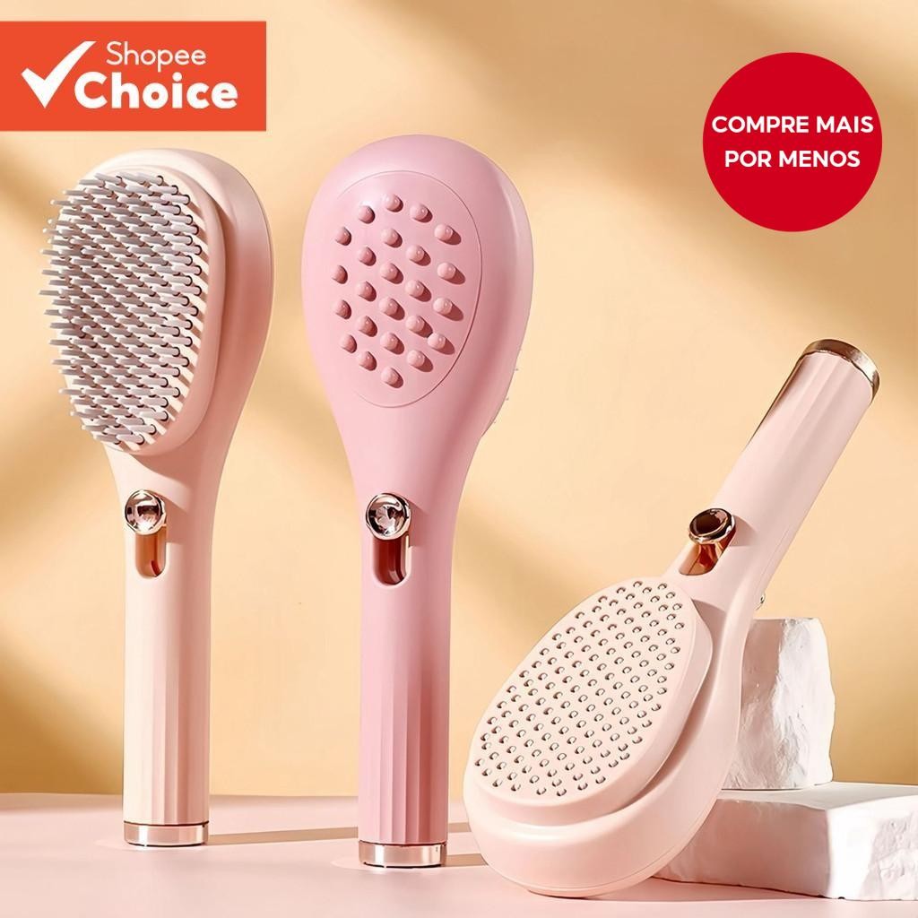 Escova De Cabelo Para Massagem No Couro Cabeludo 2 Em 1 Desembaraçar Cuidados Com Os Cabel...