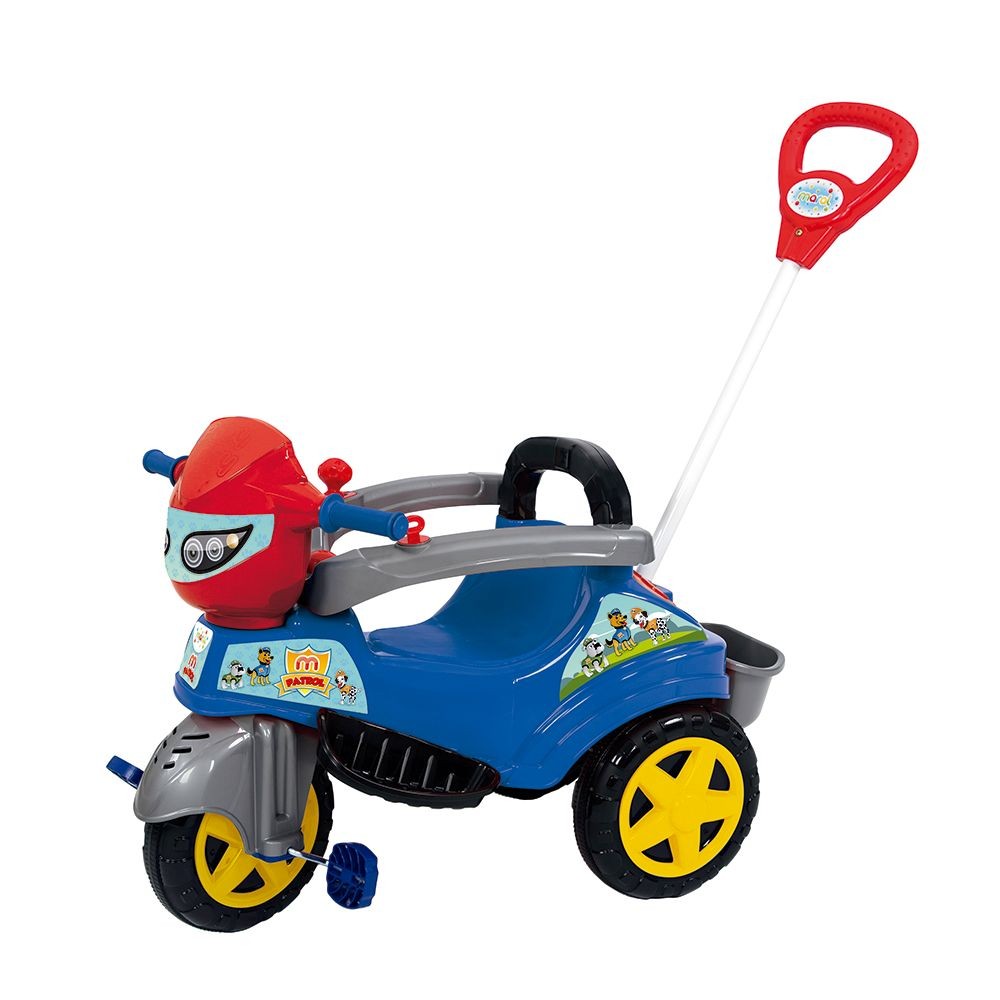 Triciclo Maral Passeio e Pedal Infantil Baby City Patrol em Oferta na Shopee