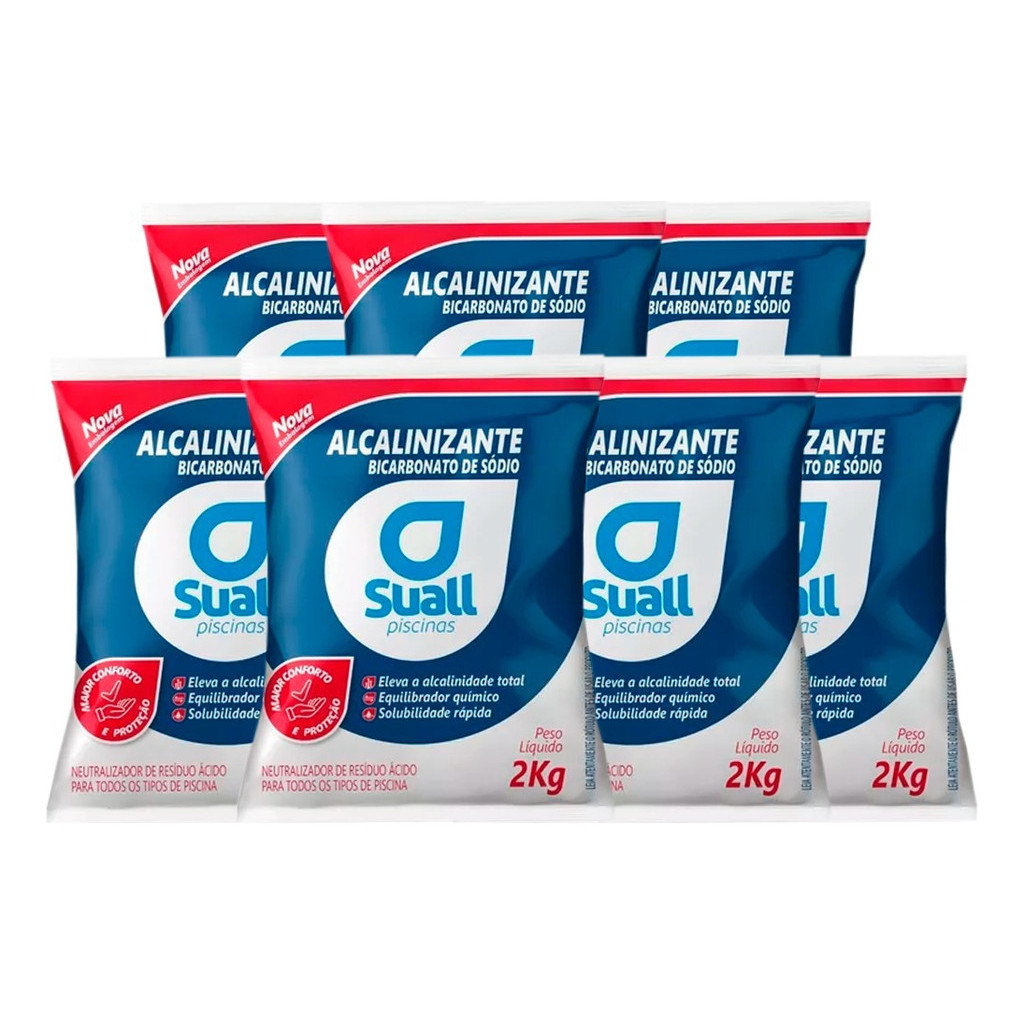 Kit 7 Elevador De Alcalinidade Suall Alcalinizante Piscinas em Oferta na Shopee