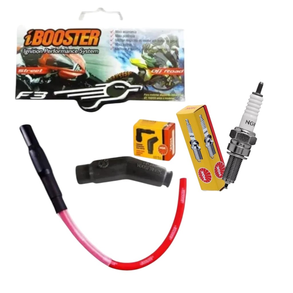 kit ibooster cabo cachimbo ngk vela titan 150 nxr 160 xre190