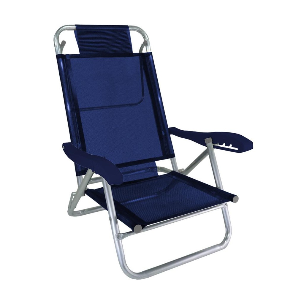 Cadeira de Praia Alumínio 5 Posições Banho de Sol Zaka em Oferta na Shopee