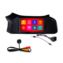 Kit Multimídia 9 Pol Onix 2012 A 2018 Android Auto CarPlay Qa+ 2 Din Preto Espelhamento Android Ios