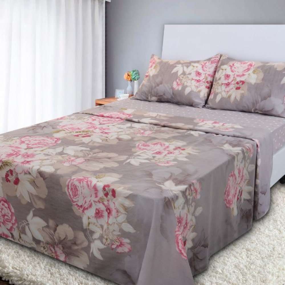 Jogo de Cama Lençol 4 Peças Queen Com Elástico Estampado 158x198x30cm BF Colchões em Oferta na Shopee