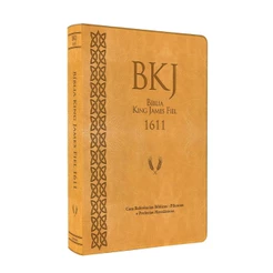 Bíblia King James Fiel 1611 | Letra Normal | Concordância e Pilcrows | Capa Luxo Caramelo