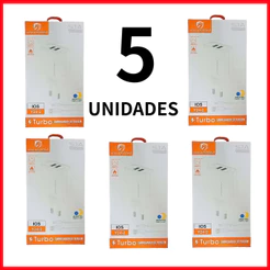 Kit 5 H'maston Y24 Carregador Turbo 25w Fonte Torre Carregar Portátil 2 Usb 5.1A Com Cabo Usb