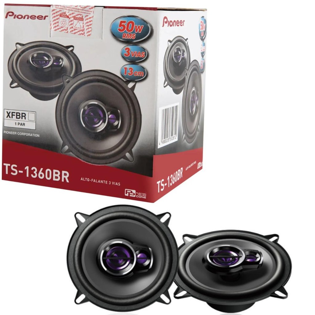 Alto Falante 5 Polegadas Pioneer Triaxial TS-1360br 50w RMS 4 Ohm (kit)