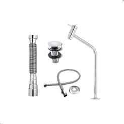 Kit Banheiro Torneira Engate Sifão Válvula Click Cromada