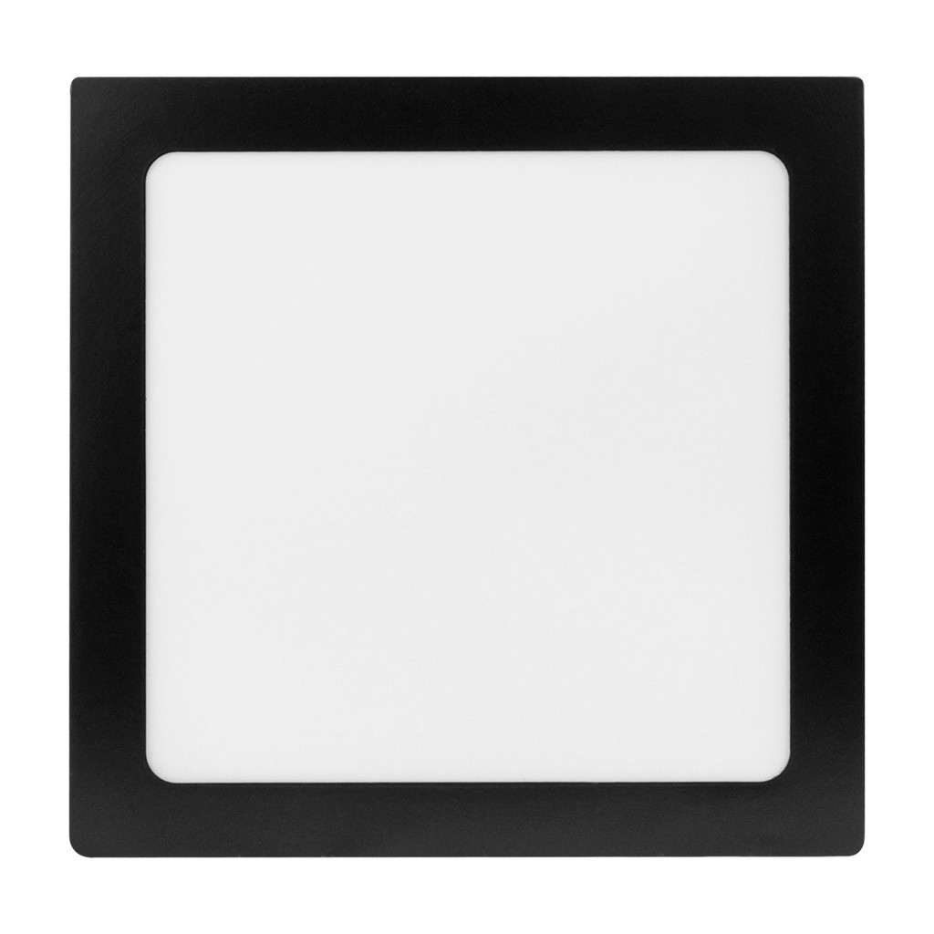 Painel LED Foxlux 18W Quadrado Preto 4000K Embutir | luz neutra, design elegante