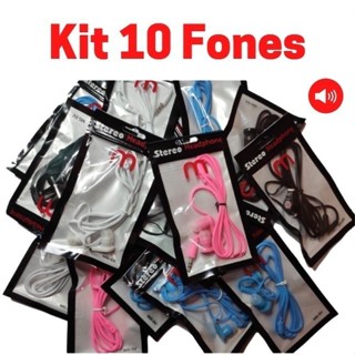 Kit 10 unidades Fones de Ouvido Coloridos Stereo Headphone em Oferta na Shopee