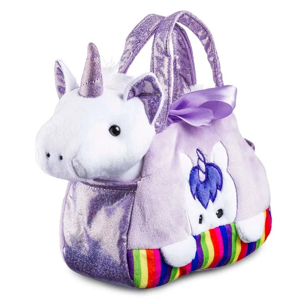 Bolsa Infantil Pelúcia Cutie Handbags Unicórnio Roxo Para Guardar Acessórios - Multikids