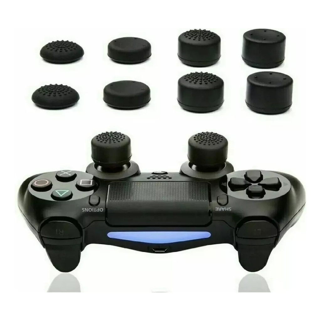 Kit 8 Protetor Extensor Grip Analógico Compatível Ps4 Xbox