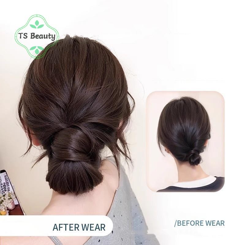 TS Beleza Peruca Sintética Coque Cabelo Preguiçoso Chignon Dançarino Feminino Almôndega Estilo Acessórios De .