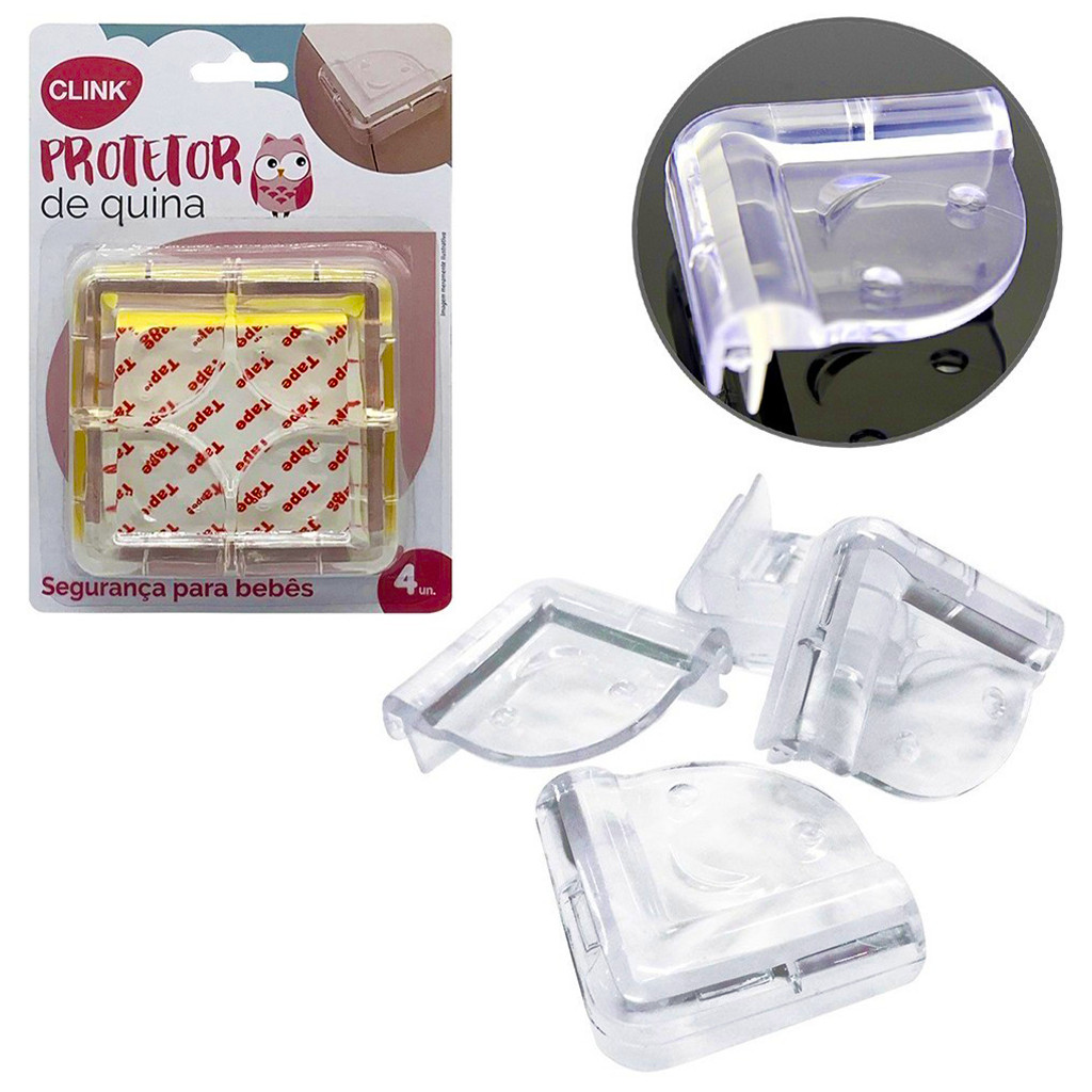 KIT 4 Protetor Quina Mesa Canto Segurança Bebê Criança
