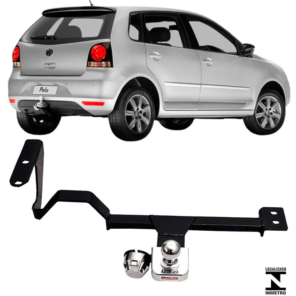 Engate Reboque Fixo Polo Hatch 1985 A 2014 Capacida Carga 500kg Aco Resistente Bom tOP