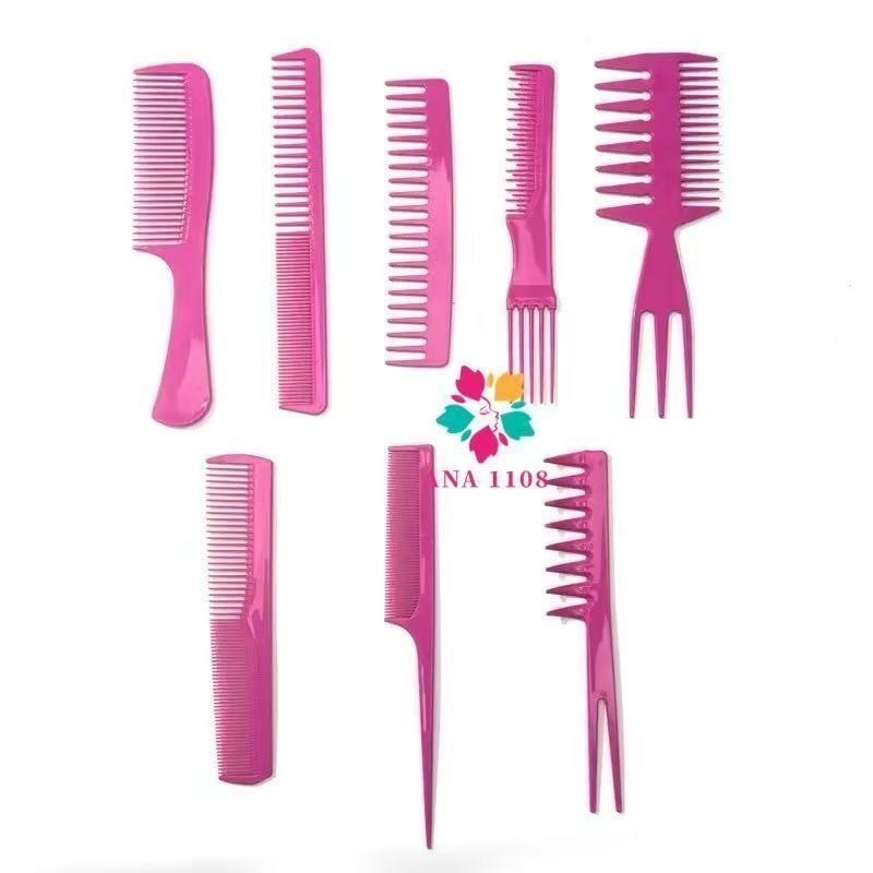 ANA1108 KIT 8 PCS Pentes Para Cabeleireiro Profissional Suporta Calor em Oferta na Shopee