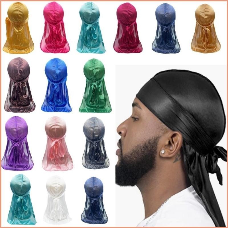 Chapéu Durag Masculino Seda Envoltório Cabeça Para Dreadlocks Trança Fácil Gerenciamento Penteado