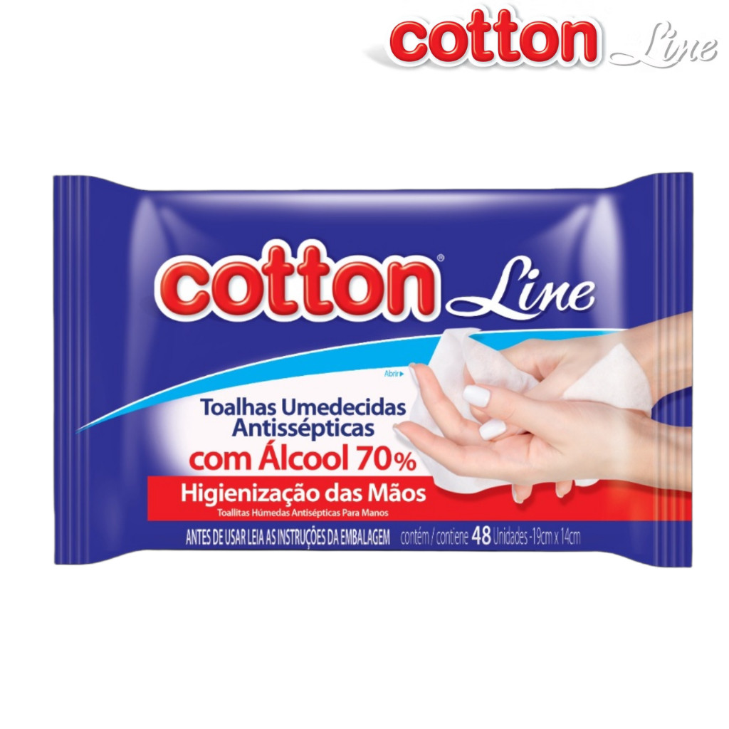 Kit 2 Pacotes Lencos Toalhas Umedecida A L C O O L 70 Antissépticos Cotton
