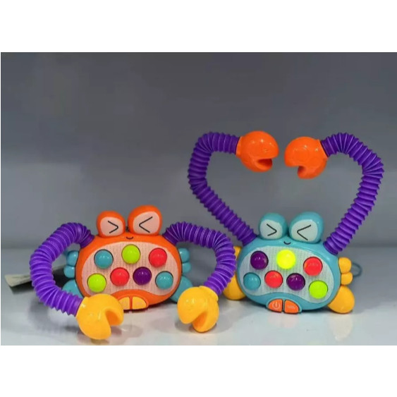 Brinquedo Sensorial educativo Caranguejo Bebê e criança Educativo Pop IT Estica e Puxa