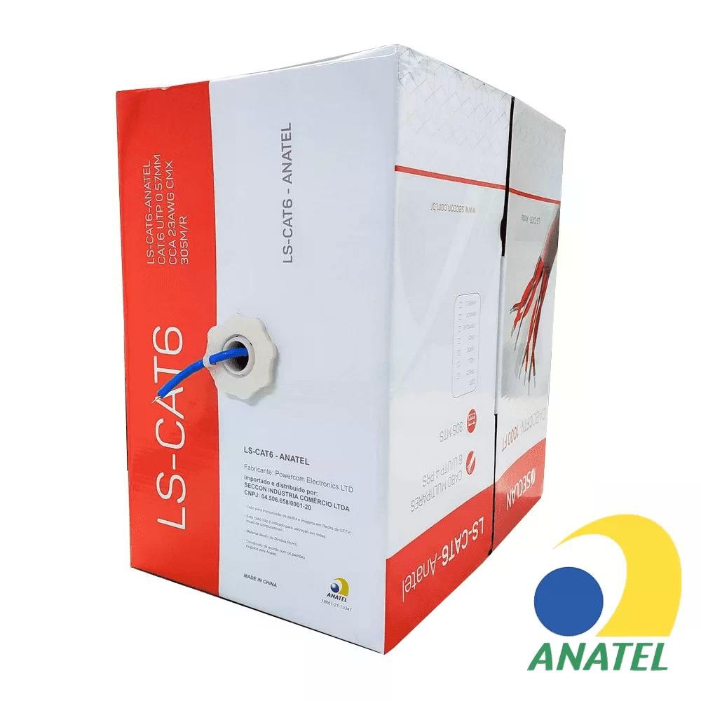 Caixa De Cabo De Rede Cat6 23awg Cmx-305m Seclan
