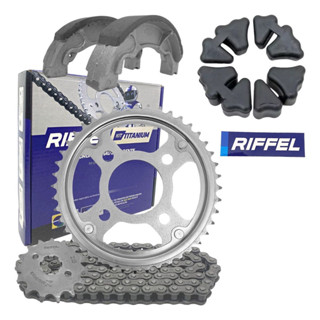Kit Relação Transmissão RIFFEL Titan 160 Fan 160 + Bucha Da Coroa + Lona em Oferta na Shopee