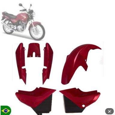 Kit Conjunto Carenagem 3 Peças Plásticas Moto Ybr 125 2000 2001 2002 2003 2004 2005 2006 2007 2008 em Oferta na Shopee