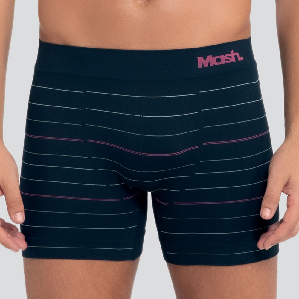 CUECA BOXER MICROFIBRA LISTRADA SEM COSTURA em Oferta na Shopee