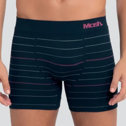 CUECA BOXER MICROFIBRA LISTRADA SEM COSTURA