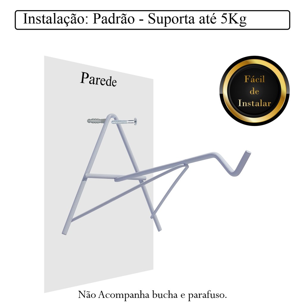 Até 10 Peças Ganchos Suportes A Para Vasos 20cm Branco – Ferro Reforçado