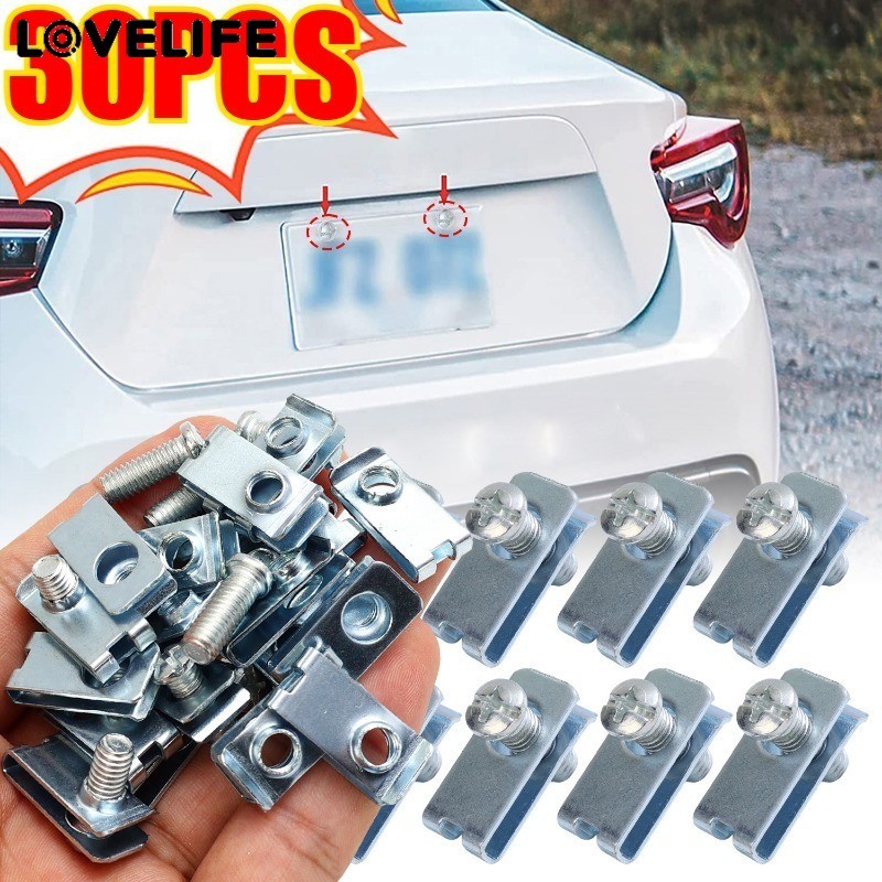 Kit De Parafusos De Placa De Licença De Aço Inoxidável-Clipes À Prova De Ferrugem De Grau 304 Com Roscas , 10/20/30 Conj